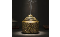 Tabletop Scent Holder Decorative Scent Holder with Lid Vintage Brass Censer for Desk