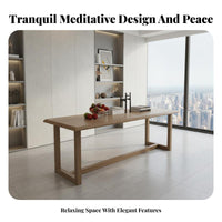 7 Pieces 6 Person Dining Table Set Minimalist Design Dining Table and Chairs Set Sturdy Construction for Interior Designers, Restaurant Owners