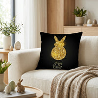 Easter Pillow Cover Zipper Easter Throw Pillow Cover Linen Material Bunny Print Pillow Protector for Homeowners, Gift Presenters, Living Room, Bedroom
