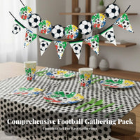 Disposable Football Party Supplies Set Food-Grade Material Football Birthday Party Decorations Easy Cleanup for Children