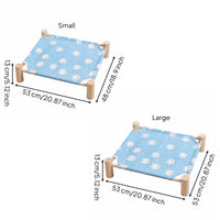 Washable Cover Wooden Frame Cat Bed All-Season Comfort Wooden Frame Pet Cot Breathable Textile Pet Camp Cot Easy to Assemble for Cats, Small Dogs
