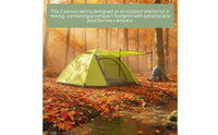 Double Layer Backpacking Tent Lightweight 2-Person Tent Outdoor Shelter Portable Easy Setup for Trekking