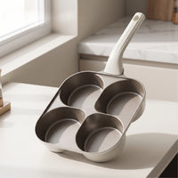 Nonstick Four-Cavity Frying Pan Deep-Well Egg Pan with Four Cavities Thick Egg Skillet Thickened for Students, Breakfast, Dorm Kitchens