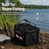 50cm Collapsible Bucket, EVA Folding Fishing Bucket with Shoulder Strap, Portable Water Bucket for Groundbait & Live Fish Transport