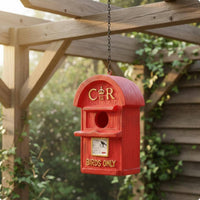 Resin Craft Mailbox Birdhouse Outdoor Decoration Red Birdhouse Ornament Decorative for Yard
