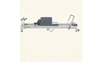 Foldable Pilates Reformer with Sitting Box and Jump Board Aluminum Pilates Reformer with Dual Resistance Resistance Long-Lasting Fitness Equipment Portable for Rehabilitation Patients, Home Gym, Private Studio