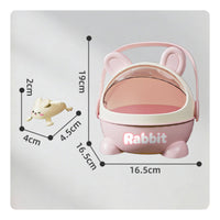 20 Pieces Molded Plastic Rabbit Toy Clear Front Cover Press-Spring Toy Ear Handles Rabbit Storage Box