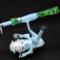 Telescopic Fishing Rod and Reel Combo 1.5m Composite Rod Saltwater Heavy Power