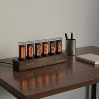USB Powered Nixie Tube Clock Power-Deactivated Memory Retro Digital Clock RGB Color Changing Home Decor Design for Bedroom