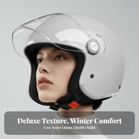 3/4 Helmet Thermal Lining 3/4 Open Face Helmet Shell Guarding Headwear for Women, Adults, City Riding, Daily Commuting, Highway Cruising