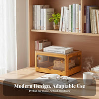 Foldable Book Storage Box Strong Load Bearing Folding Plastic Organizer