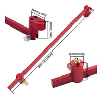 Aluminum Alloy Woodworking Compass Central Point Base Circle-Drawing Ruler Straight Measuring Arm Circle Drawing Ruler Adjustable Knob