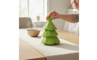 Stackable Coaster Tree Multi-Functional Ceramic Christmas Tree Figurine Space Saving Tabletop Ornament for Entryway