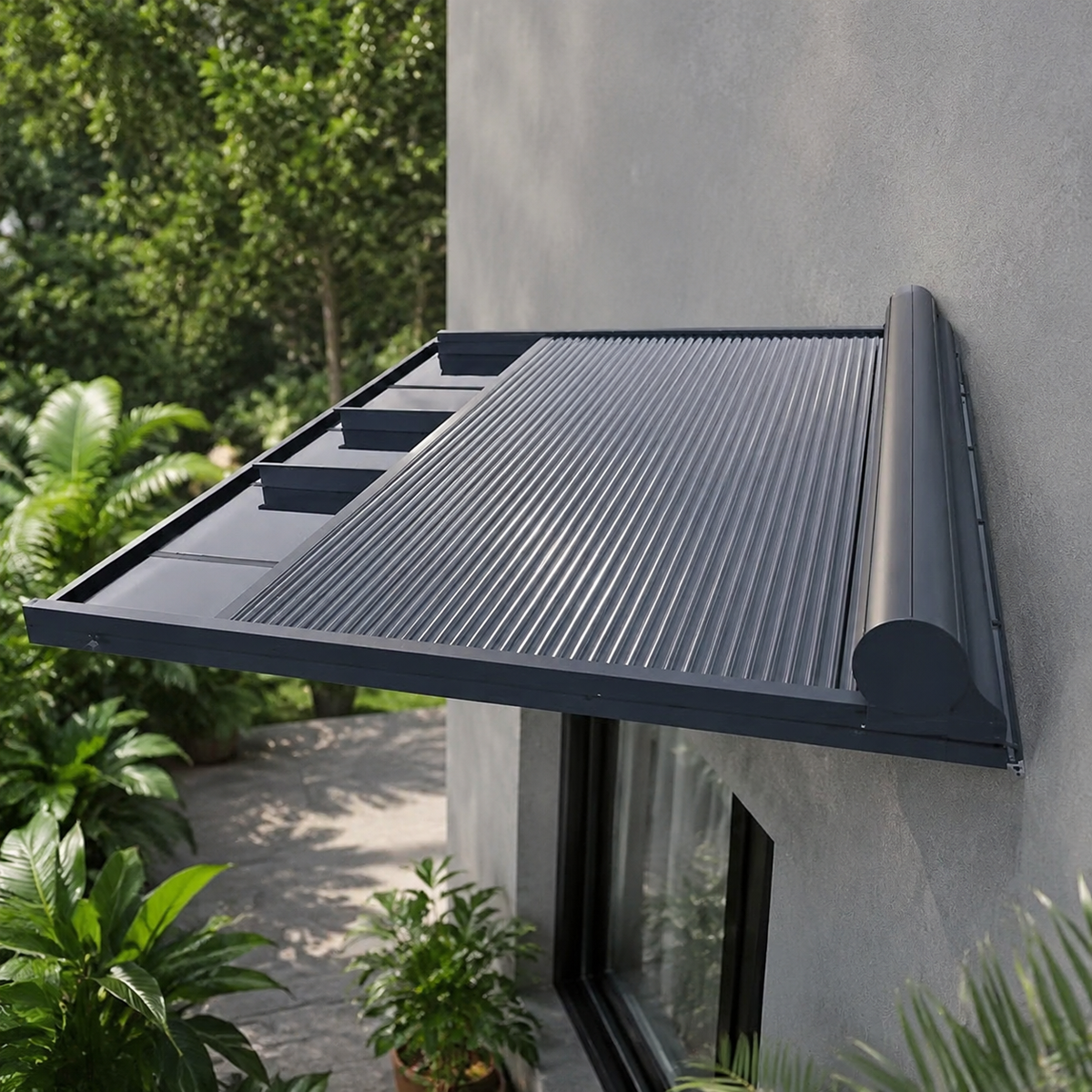 Automatic Aluminium Alloy Awning, Retractable Waterproof Awning for Patio & Terrace Outdoor