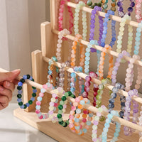 Solid Wood Wooden Bracelet Stand Detachable Multi Tier Jewelry Organizer Easy to Install Ladder Bracelet Display for Market Stall, Dressing Table