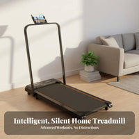Quiet Engine Foldable Treadmill Low Noise Operation Folding Treadmill Shock Absorption Electric Walking Machine Digital LCD Display for Apartment