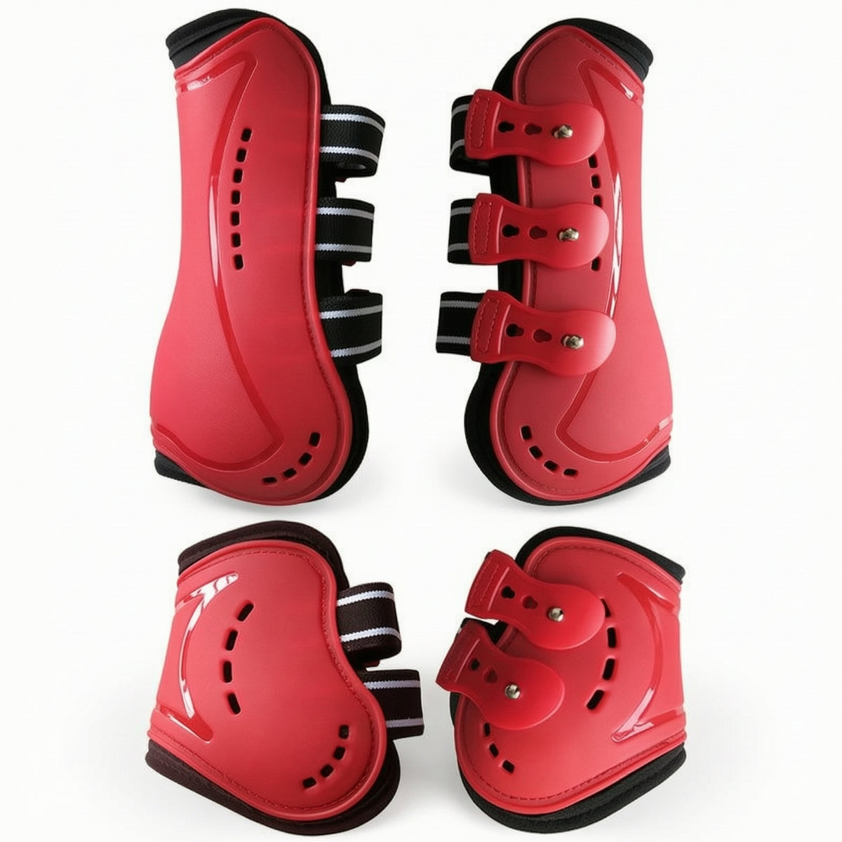4 Pieces Tendon Boots Breathable Leg Guards Impact-Resistant for Equestrians