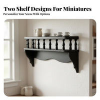 European Design 1:12 Scale Floating Shelf Realistic Detailing 1:12 Scale Display Rack Easy Installation Dollhouse Floating Shelf Versatile Design for Hobbyists, Miniature Scene Building