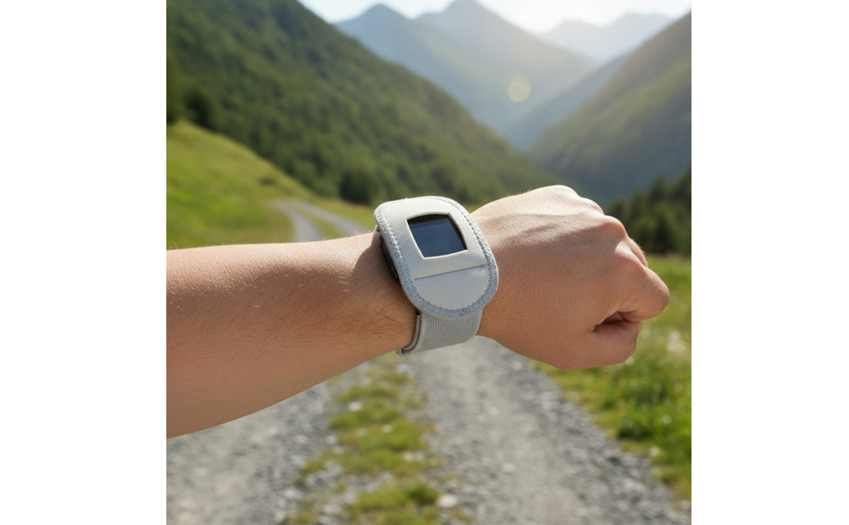 Watch Wrist Guard Strap Adjustable Wrist Strap with Cover Flap Padded Wristwatch Cover with Quick Access Flap for Cyclists, Training, Biking, Hiking