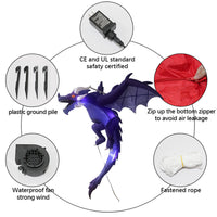 1.9m Halloween Inflatable Dinosaur Knight Flying Dragon LED Decoration