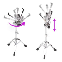 Foldable Snare Drum Stand Chrome Plated Practice Pad Stand Non-Slip Feet for Percussionists, Beginners, Studio, Stage Performance