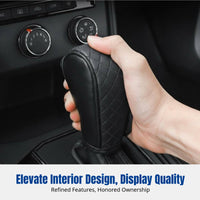 Manual Gear Shift Knob Cover, PU Leather, Debris-Resistant, Car Interior Accessory, Universal Fit, Comfortable Grip