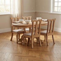 5 Pieces Dollhouse Dining Table and Chairs Ready to Use Dollhouse Dining Set Wood Miniature-Home Decor