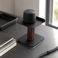 Wooden Desktop Speaker Wooden Base Finish Computer Speaker Holder Space-Saving for Office