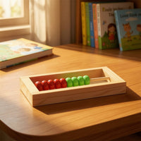 Wooden Abacus with Colored Beads Educational One Row Counting Frame Wooden Abacus Early Learning Math Toy Colorful for Children
