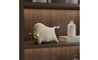 Bull Figurine Gold Sculpture Modern Decor for Desk
