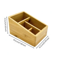 Desktop Organizer Box Wood Grain Bamboo Storage Box Small Items Bamboo Desk Drawer Organizer