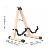 Foldable Wooden Floor Guitar Rack Portable Folding Guitar Stand Stable Violin Floor Stand Non-Slip Padding for Home, Music Room, Studio