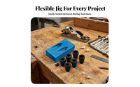 Aluminum Alloy 15-Degree Drill Guide Slanted Holes Drilling Positioner Interchangeable Sleeves Woodworking Tool Portable