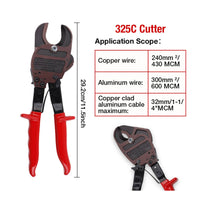 Ratchet Cable Wire Cutting tool Ergonomic Wire Shear Comfortable Hand Tools for Electricians, Electrical Installation