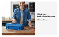 Portable Metal Tool Case Sturdy Hardware Storage Reinforced Bottom for Workshop