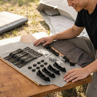 Curved Metal Brackets Roof Tent Installation Kit Gray Storage Pouch Roof Tent Mounting Kit Hook Cord Camping Gear Strap Clip