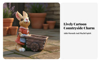 Hare Statue Planter Cute Hare Planter Bunny Flower Pot for Balcony, Patio, Lawn