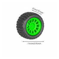 4 Pieces 1/18 Tire Set Rubber 1/18 Miniature Racer Wheel Tire Deep Groove Auto Part for Rough Terrain