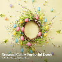 Easter Egg Candle Loop Colorful Eggs Easter Egg Candle Wreath Realistic Flowers Floral Napkin Loop for Party Planners, Wedding