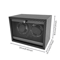Watch Winding Box Electric Two-Watch Winder Adjustable for Bedside Table, Nightstand