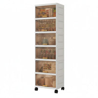 Easy to Move Mobile Cart with Flipdrop-fold-down Bins Multi-Functional 3-Tier Storage Trolley Large Capacity Household Organizer particle-resistantresistant for Families, Homeowners, Kitchen, Living Room, Bedroom, Bathroom
