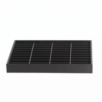 Raised Edge Black PU Leather Jewelry Display Tray Shallow Design Black Jewelry Display Tray Space Saving Easy to Clean