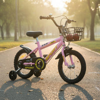 Boys and Girls Bike Adjustable Saddle Children's Bike with Training Wheels Double Brake System Children's Bike with Basket