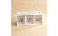 Savings Box with Compartments 3-Compartment Wooden Savings Box Wall-Hanging Wooden Piggy Bank for Kids, Home