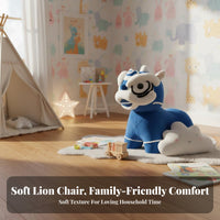 Chinese Lion Figurine Seat Creative Design Kids Animal Themed Stool Decorative Art Piece Lion Dance Stool for Children, Living Room, Playroom, Nursery
