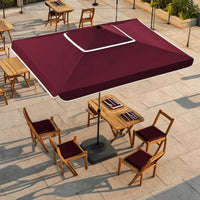 Square Patio Umbrella Wind-Resistant Umbrella with Double Canopy Waterproof for Homeowners, Vendors, Market, Garden