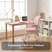 Lumbar Support Adjustable Ergonomic kids' Chair Split-Back Design Study Seat 360-Degree Swivel children's Furniture Gravity Self-Locking Wheels for Students, Boys & Girls, Parents, Learning, Homework, Bedroom, Playroom
