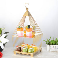 Birdcage Dessert Stand Hanging Hook Birdcage Dessert Display Iron Construction Table Decor for Buffet