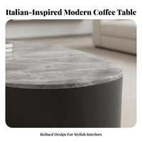2 Pieces Mango and Drum Nesting Tables Italian design Coffee Table Sturdy framework Space-Saving Design for Adults, Lounge Area