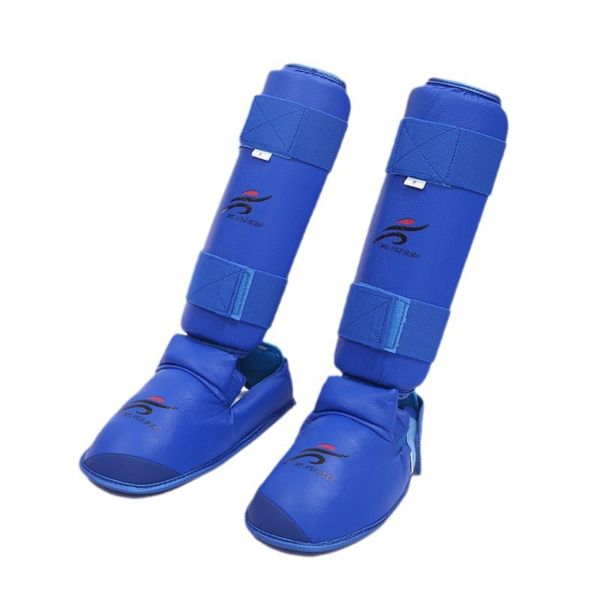 Hook-and-Loop Straps Karate Leg Guard Printed Logo Combat Arts Shin Guard Adjustable Fit Shin Guards Shock Absorption